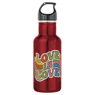 Retro-Regenbogen "Liebe ist Liebe" Edelstahlflasche