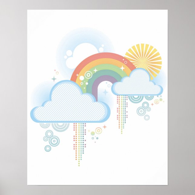 Retro-Regenbogen-Poster 16 Zoll bis 20 Zoll Poster (Vorne)