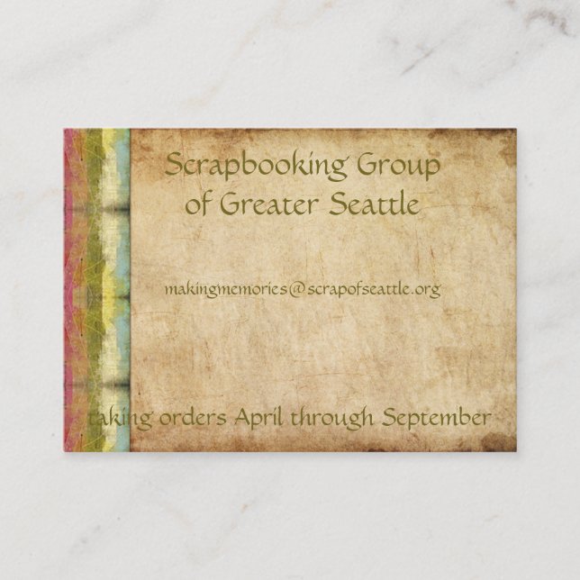 Retro Regenbogen-Schmutz Visitenkarte (Vorderseite)