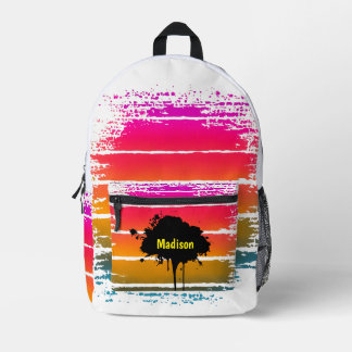 Retro-Regenbogen-Sonnenuntergang-Splatter CustomNa Bedruckter Rucksack