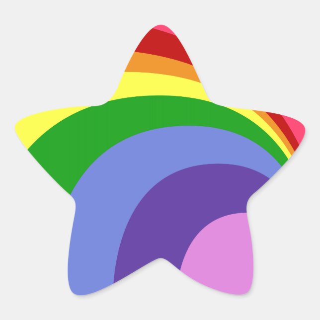 Retro-Regenbogen-Stern-Aufkleber Stern-Aufkleber (Vorderseite)