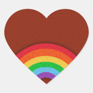 Retro-Regenbogen-Stil Herz-Aufkleber
