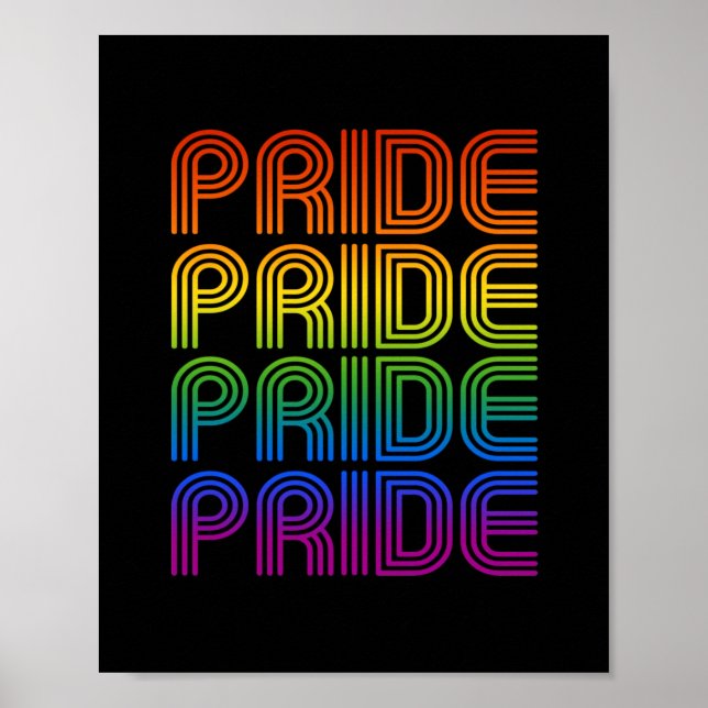 Retro Regenbogen Stolz Poster (Vorne)