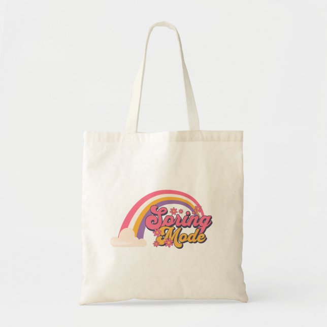 Retro-Regenbogen-Tasche „Spring Mode“ Tragetasche (Vorne)