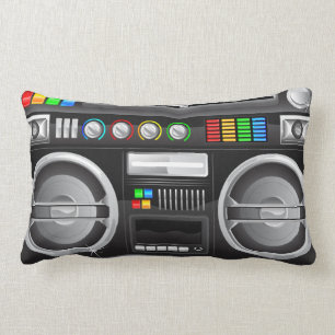 retro Regenbogen-Tasten Boombox Ghetto Master Lendenkissen