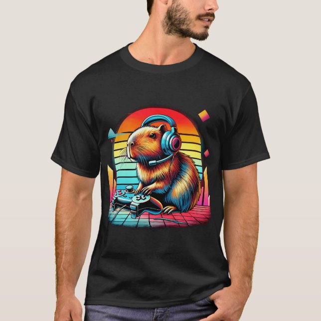 Retro-Regenbogen-Tropenfisch T-Shirt (Vorderseite)