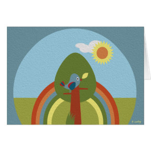 Retro Regenbogen-Vogel