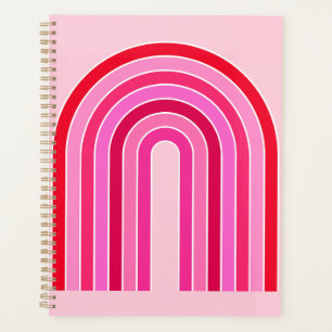 Retro-Regenbogen-Vorbereitung Pink und Roter Bogen Planer