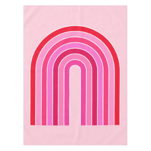 Retro-Regenbogen-Vorbereitung Pink und Roter Bogen Tischdecke