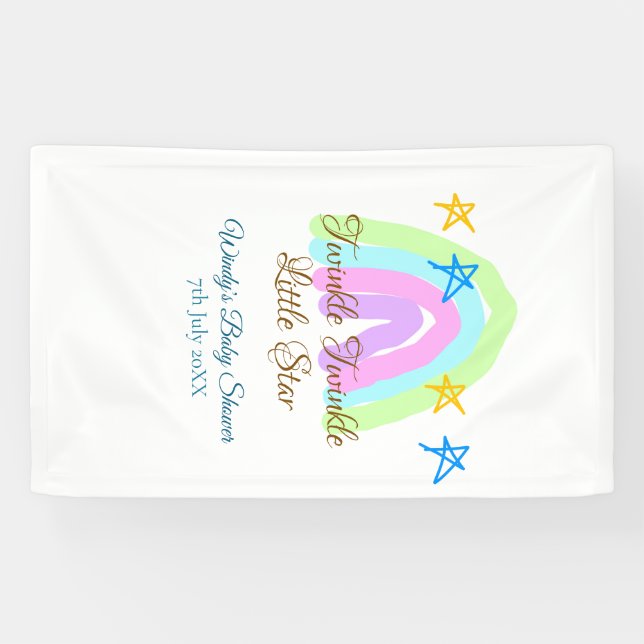 Retro Regenbogen winzige kleine Sterne Baby sh Banner (Horizontal)