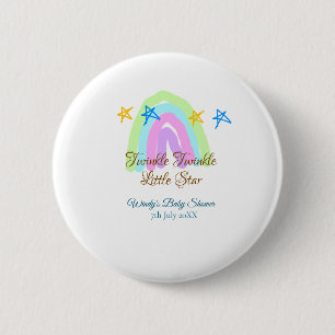 Retro Regenbogen winzige kleine Sterne Baby sh Button