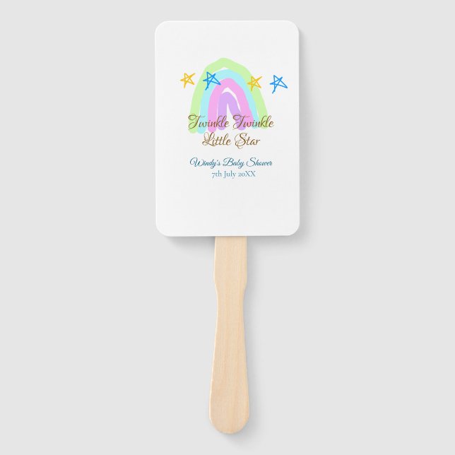 Retro Regenbogen winzige kleine Sterne Baby sh Fächer (Vorderseite)