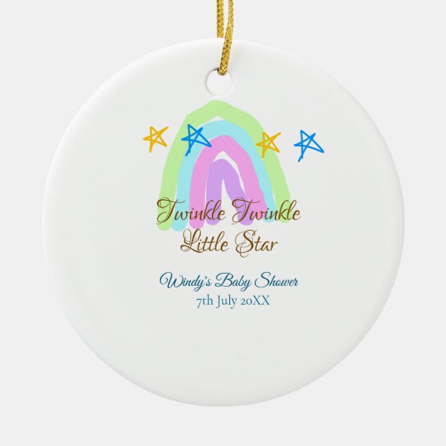 Retro Regenbogen winzige kleine Sterne Baby sh Keramik Ornament (Vorne)