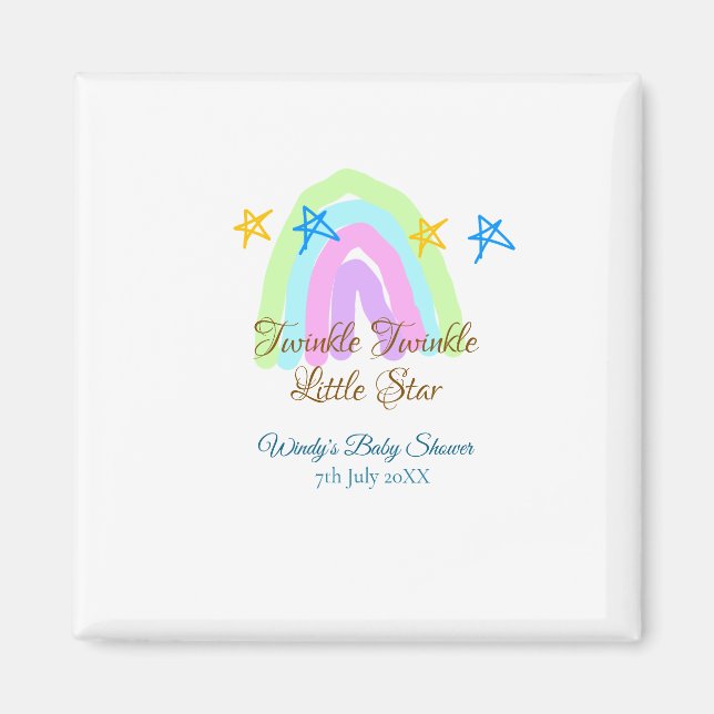 Retro Regenbogen winzige kleine Sterne Baby sh Magnet (Vorne)