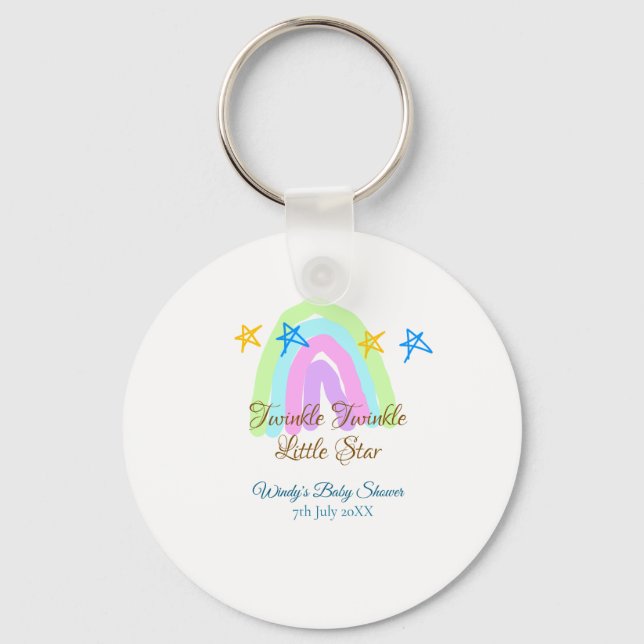 Retro Regenbogen winzige kleine Sterne Baby sh Schlüsselanhänger (Vorderseite)