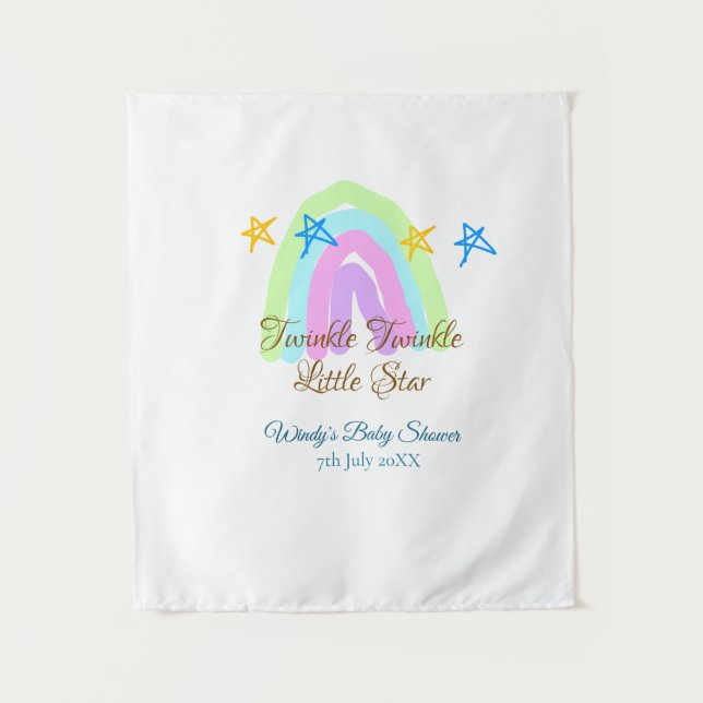 Retro Regenbogen winzige kleine Sterne Baby sh Wandteppich (Vorderseite)