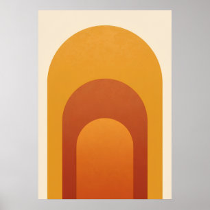 Retro-Regenbogenbogen-Kunstposter Erdiges Bernst Poster