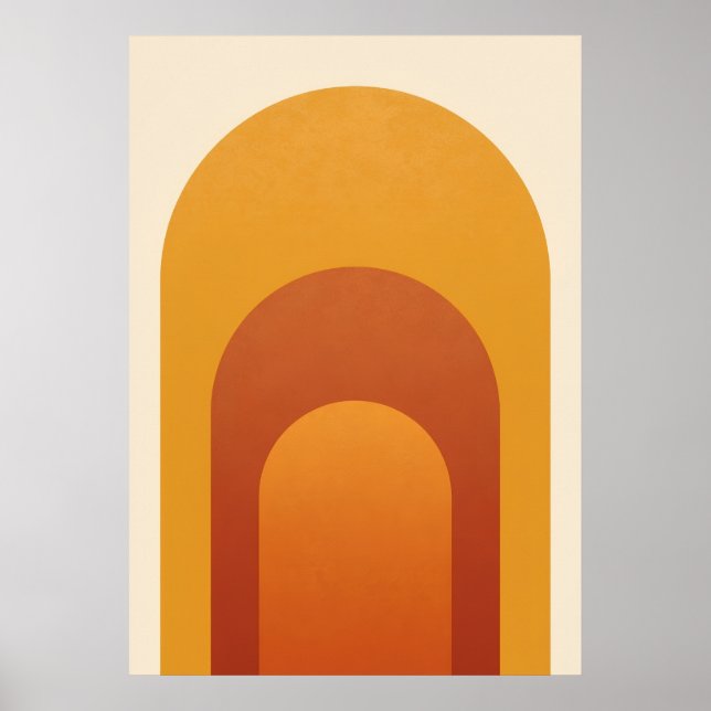 Retro-Regenbogenbogen-Kunstposter | Erdiges Bernst Poster (Vorne)