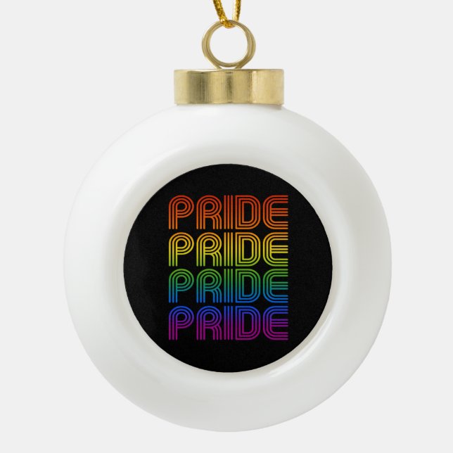 Retro-Regenbogenforelle Keramik Kugel-Ornament (Vorderseite)