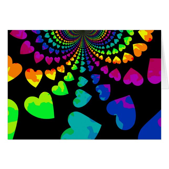 Retro Regenbogenherzen leerer jeden Anlaß (Vorderseite (Horizontal))