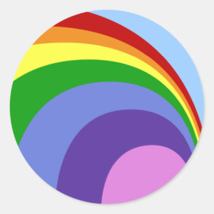 Retro-Regenbogenkleber Runder Aufkleber