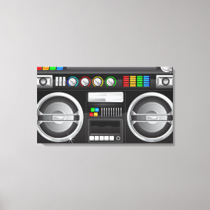 Retro Regenbogenknöpfe Getto Blaster Boom Box Leinwanddruck