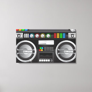 Retro Regenbogenknöpfe Getto Blaster Boom Box Leinwanddruck