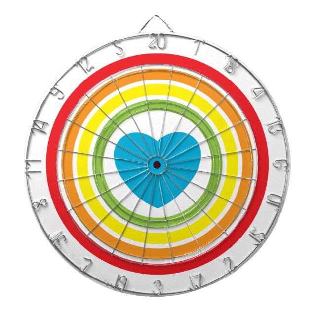 Retro-Regenbogenkreise Dartscheibe (vorne)
