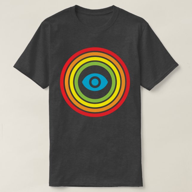 Retro Regenbogensichtauge T-Shirt (Design vorne)