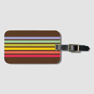 Retro-Regenbogenstreifen Braun Gepäckanhänger