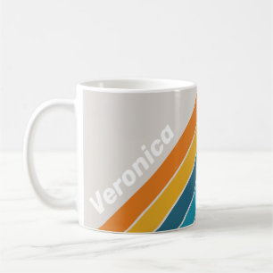 Retro-Regenbogenstreifen mit Namen Kaffeetasse