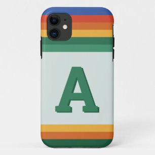Retro-Regenbogenstreifen-Monogramm Case-Mate iPhone Hülle