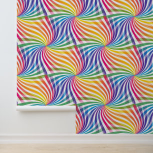 Retro-Regenbogenwirbel Abstract Geometrisch Bunt Tapete