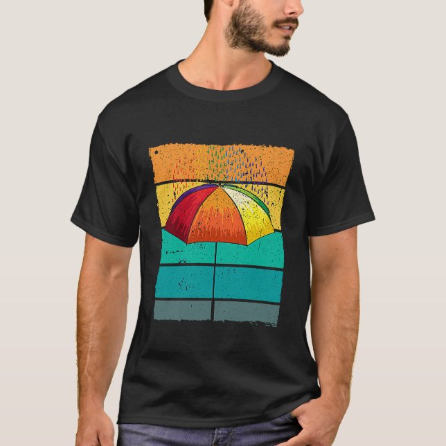 Retro Regenschirm Confetti für einen Confetti Fan T-Shirt (Vorderseite)