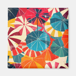 Retro-Regenschirm Pop-Art für Regentage Magnet