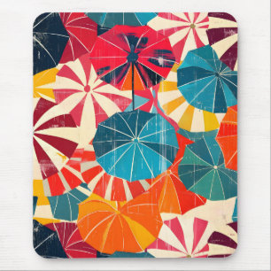 Retro-Regenschirm Pop-Art für regnerische Tage Mousepad