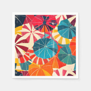 Retro-Regenschirm Pop-Art für regnerische Tage Serviette