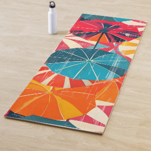 Retro-Regenschirm Pop Art Regentag Yogamatte