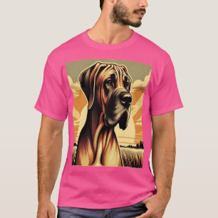 Retro Rehfarben Deutsche Dogge Gelb Braun Schwarz  T-Shirt