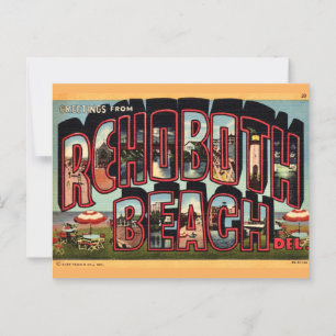 Retro RehoBeide Strand Postkarte