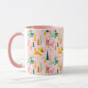 Retro Reindeer Wonderland Urlaubsmuster Tasse