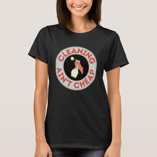 Retro-Reinigung in billiger Haushaltshilfe T-Shirt (Vorderseite)