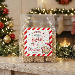 Retro-Reis-Crispy-Weihnachts-Süßigkeit für jemande Quadratischer Aufkleber