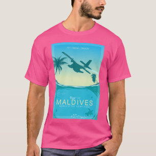 Retro-Reise Besuchen Sie die Malediven - Perlen de T-Shirt