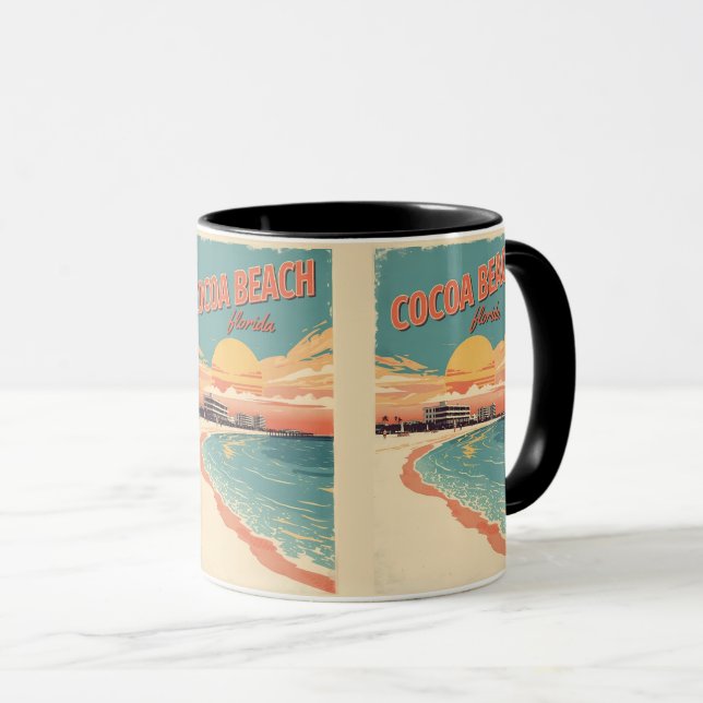 Retro Reise Cocoa Beach Florida Westgate Geschenke Tasse (VorderseiteRechts)