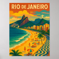 Retro-Reise Copacabana Rio de Janeiro Brasilien 