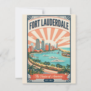 Retro-Reise Fort Lauderdale Florida Feiertagskarte