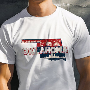 Retro-Reise-Ikon Oklahoma Grafik T-Shirt