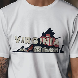 Retro-Reise-Ikon Virginia Grafik T-Shirt