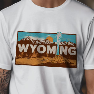 Retro-Reise-Ikonen-Wyoming-Grafik T-Shirt